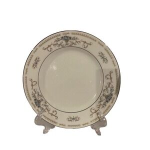 Fine Porcelain China Diane Wade Japan Salad‎ Dessert Plate Blue Floral Gold Trim